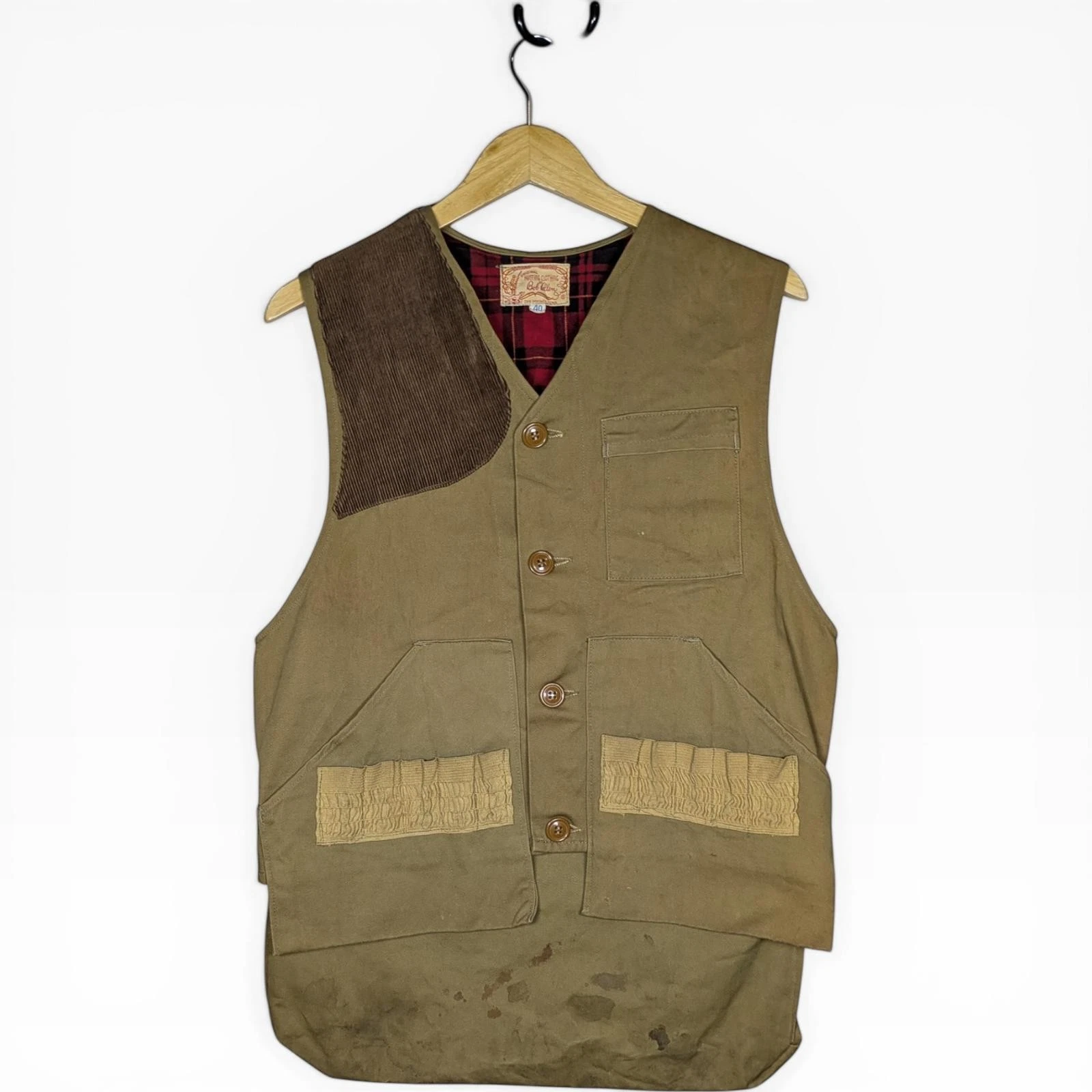 Vintage 1940s Bob Allen Hunting Vest Plaid Flannel Lining Size 40 Medium Tan
Opens in a new window o