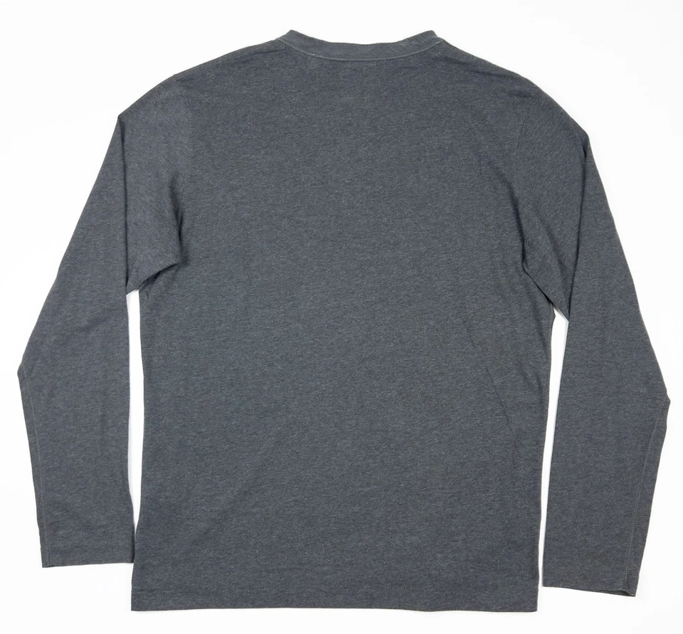 Camisa Billy Reid Henley Para Hombres XL Gris Carbón Manga Larga Mezcla de Algodón Moderna Foto 4 de 4