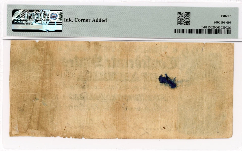 1864 Confederate States of America $500 Note, T-64, PMG 15 - Image 2 of 2