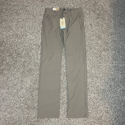 Prana Brion Pants II Performance Chino Mud Brown 30x34 Men's Hiking Trail New