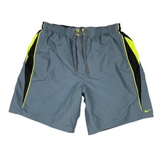 Nike Volley Core Contend Men's Gray Black Neon Athletic Swim Trunks Shorts XL