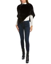 Surell Accessories Knit Poncho Women's Black