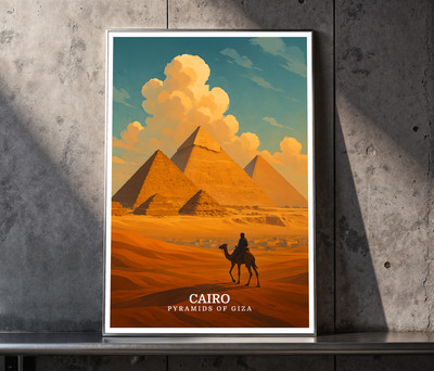 Kairo Pyramiden von Gizeh - Qualität Premium Poster, Reisedruck, nur Druck