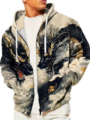 Black Dragon 3D All Over Print Hoodie Zip