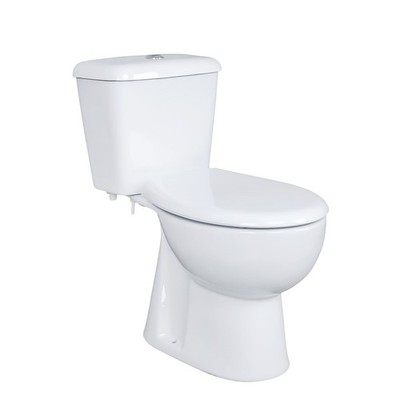 Stand WC Komplettset mit Spülkasten Softclose Sitz Bodenabgang senkrecht weiß