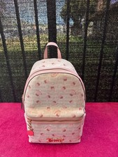 Juicy Couture Women's Backpack White Pink With Strawberry Print