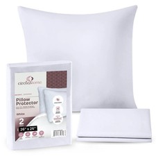 European Pillow Protectors - 100 Cotton Breathable Pillowcases - 26 X 26 Squ...
