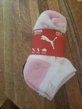 girls 6 -Pack Training Low Cut Socks by Puma in White/multi size 6-7.5