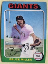 1975 Topps Bruce Miller Rookie Card #606 Giants 2B-3B Low-Grade Poor Stained O/C. rookie card picture