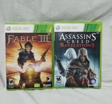 Assassin's Creed Revelations And Fable 3 Xbox 360 Video Games Working 