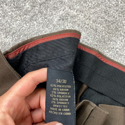 Axist Straight Leg City Dress Pants Men's 34x30 Brown Flat Front - Picture 8 of 11