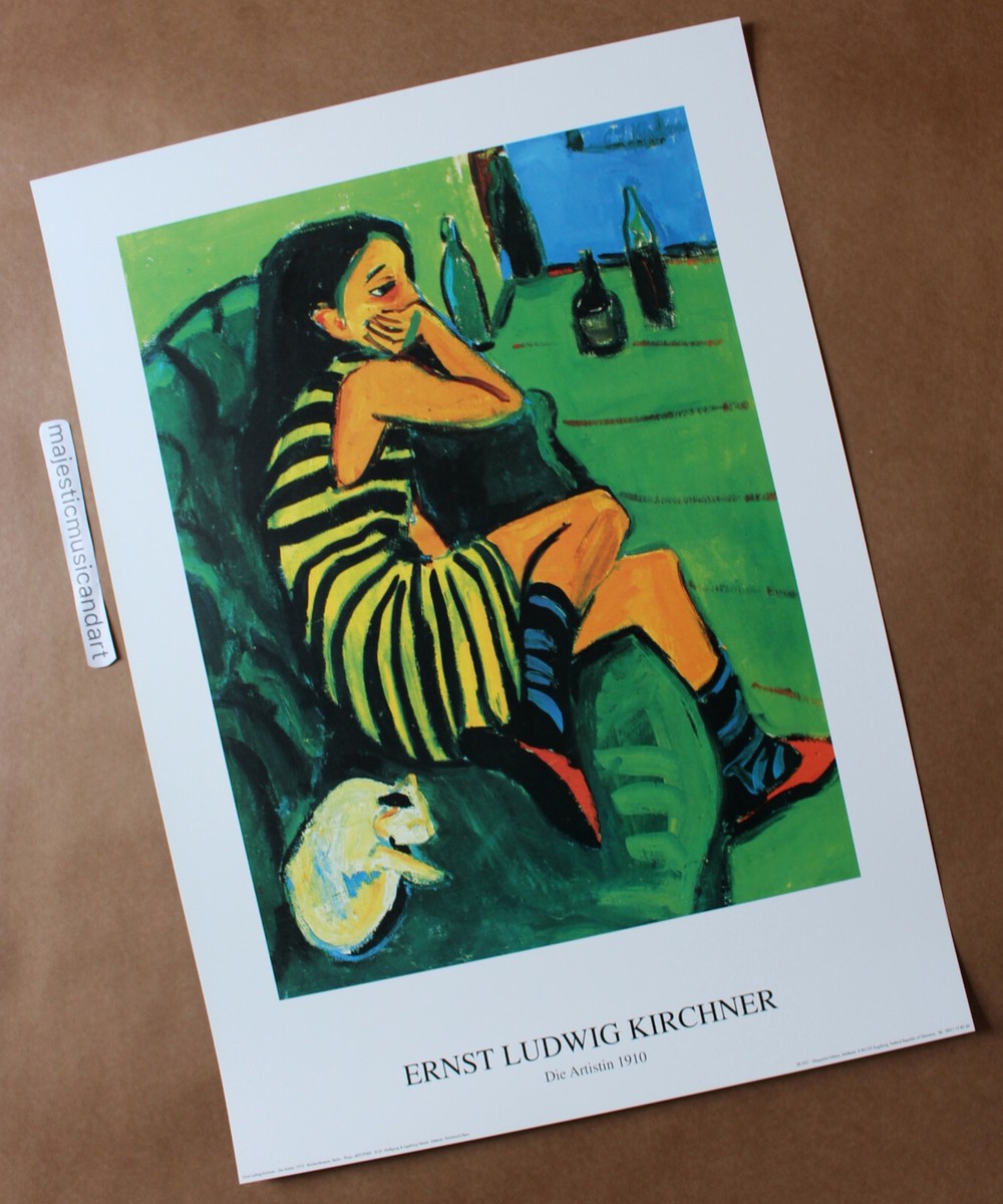 BEAUTIFUL VINTAGE ERNST LUDWIG KIRCHNER LITHOGRAPH POSTER GERMANY