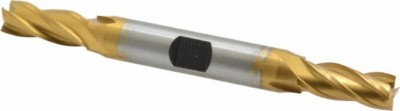 Hertel 5/16'', 3/4'' LOC, 3/8'' Shank, 3-1/2'' OAL, 4 Flute, HSS Square End Mill ...