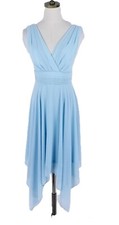 Ever Pretty Sleeveless Handkerchief Dress Size S 4 Baby Blue Bridesmaid Pleated