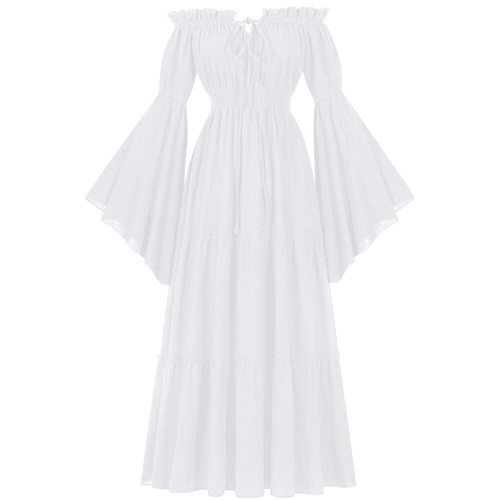 Women Renaissance Dress Medieval Dress Victorian Ladies Dress Flared Sleeves - Afbeelding 3 van 26