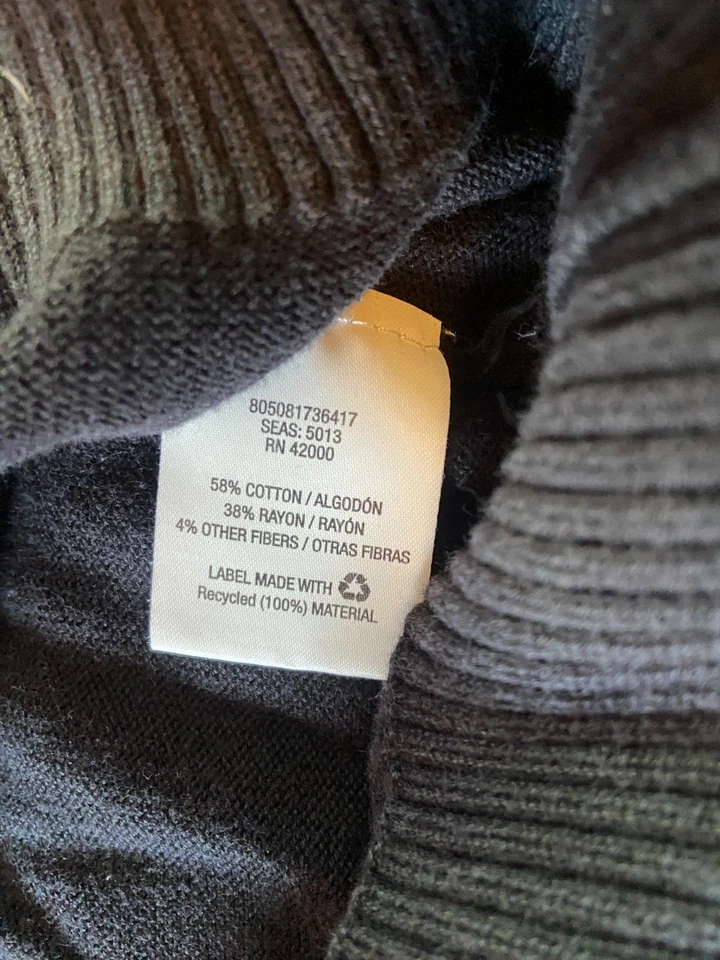 Suéter para mujer Attention negro manga 3/4 brillante cuello en V talla L Foto 4 de 4