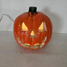 vintage plastic blow mold lighted jack o lantern