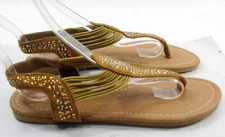 Top Moda BROWN STONE  straps Summer  Flat Sandals WOMEN Size 7