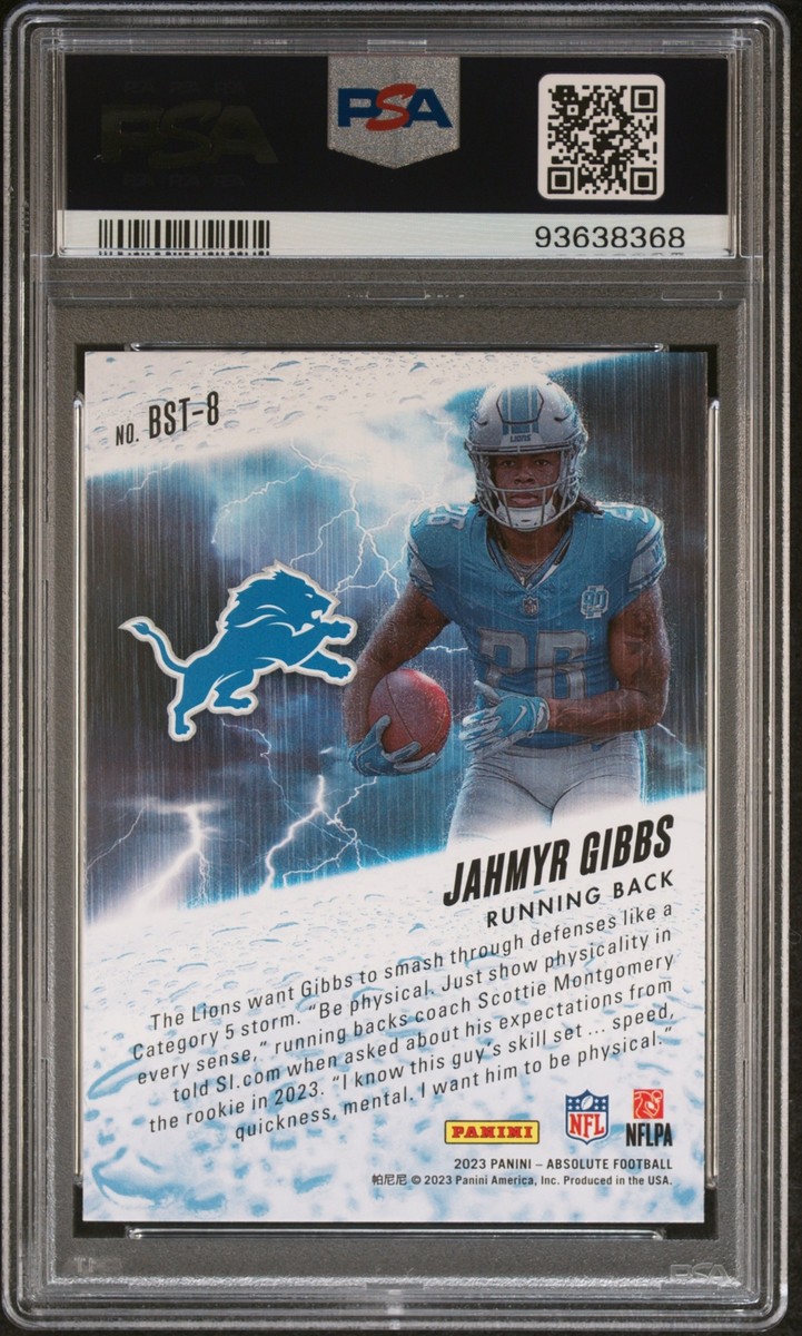 2023 PANINI ABSOLUTE BY STORM #BST8 JAHMYR GIBBS PSA 10 | eBay