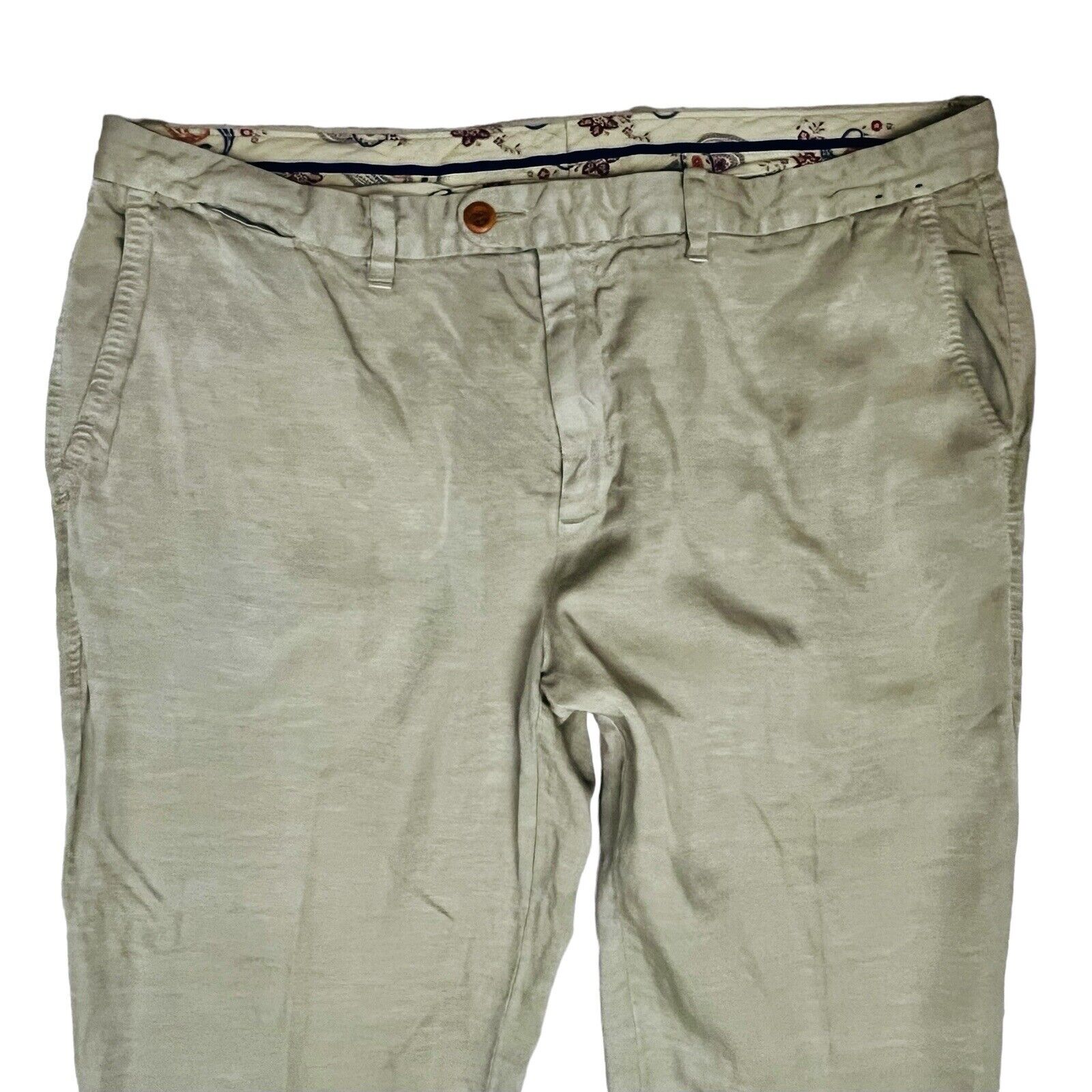 Tommy Bahama Linen Blend Flat Front Tan Men’s Pants Sz 40x30 | eBay