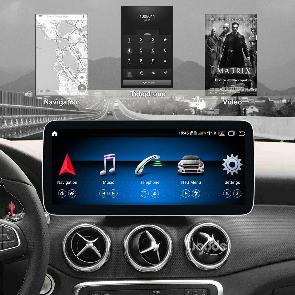 Android 12 Autoradio Carplay GPS 6+128G 12.3" Screen For Mercedes A GLA CLA C117 - Photo 3/4