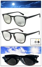 Round Frame Transition Photochromic Lens Reading Glasses Sunglasses UV400