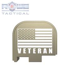 Rowe Tactical Rear Slide Cover Plate for Glock  G43 G43x G48 - US Flag Veteran