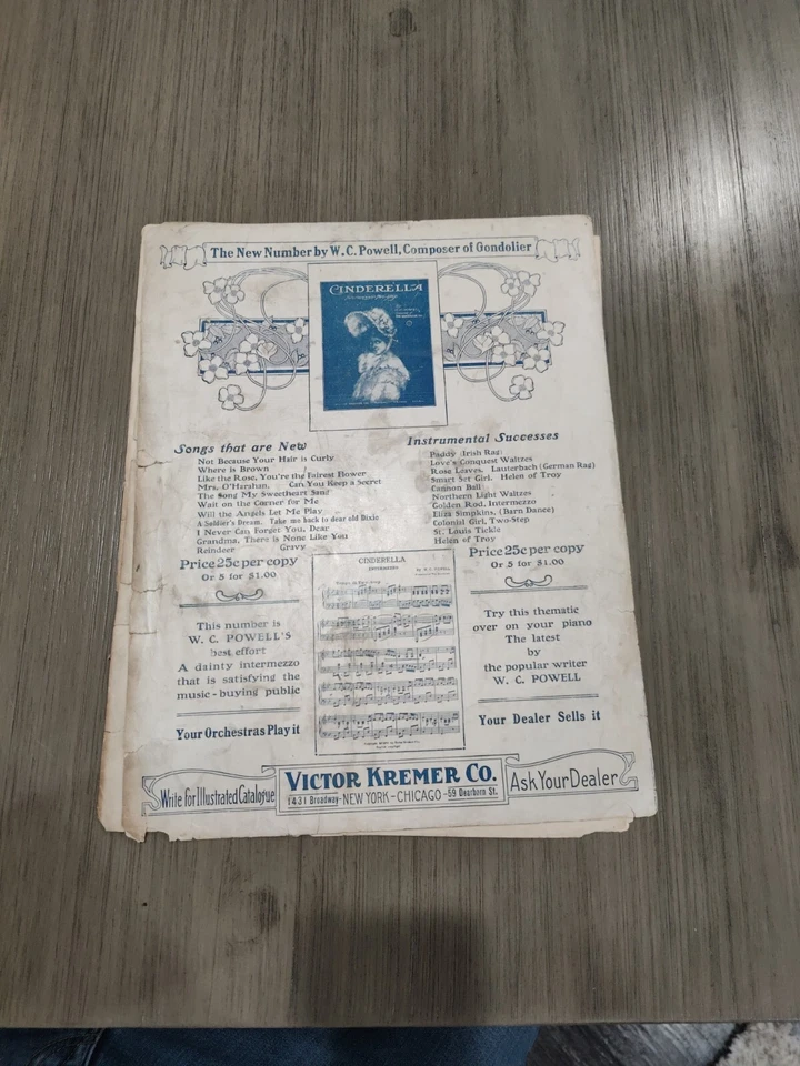 1906 Sheet Music CINDERELLA by W.C. Powell & Jas O'Dea - Image 4 of 4