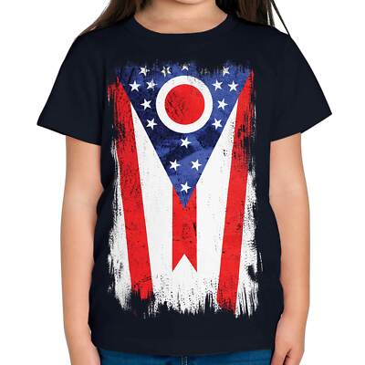 OHIO STATE GRUNGE FLAGGE KINDER T-SHIRT TEE TOP OHIOAN SHIRT JERSEY GESCHENK