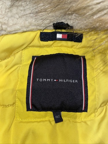 TOMMY HILFIGER Womens Hooded Padded Jacket Medium Yellow Polyester Ski Jacket - Picture 9 of 10