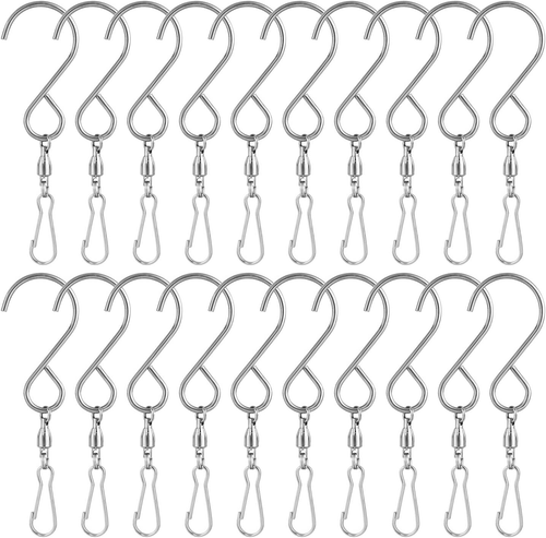 20 Pack Swivel Hooks Clips Wind Spinner S Hook Clips Hanging Wind Chimes Crystal - 第 9/12 張圖片
