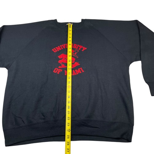 VTG University Of Miami Ibis x Highway Crewneck Pullover Sweatshirt Black • XL - Picture 4 of 6