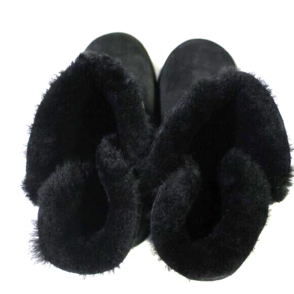 Bearpaw Women's Suede Natural Wool Black Boots Size-9 - Image 3 of 4