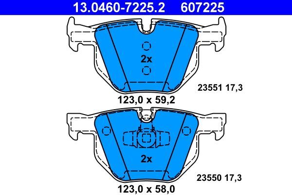 ATE 13.0460-7225.2 Bremsbelagsatz, Scheibenbremse FüR BMW-image