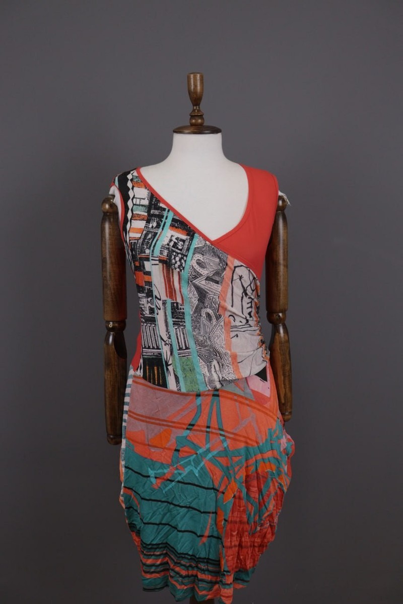 Save The Queen Multicolor Aztec Bodycon Midi Dress Size M - Main Image