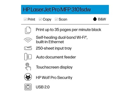 HP LaserJet Pro 3101sdw Printer - Picture 5 of 5