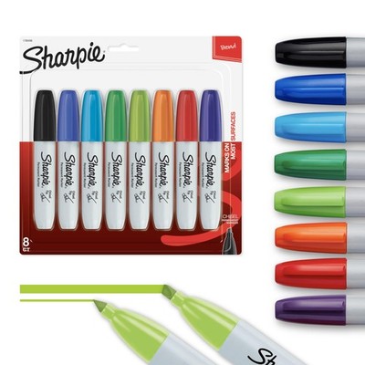 Sharpie Permanent Chisel Tip Marker Set, Poster Markers for Wood, Plastic, an...