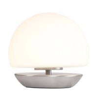 Nachttischleuchte Tischlampe Beistellleuchte Led Touch Dimmbar Glas Weiß Silber