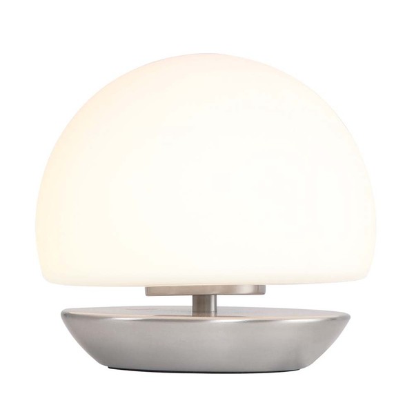 Nachttischleuchte Tischlampe Beistellleuchte Led Touch Dimmbar Glas Weiß Silber-image