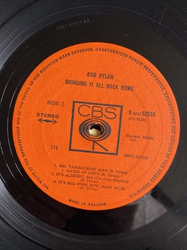 BOB DYLAN - Bringing It All Back Home - 1965 1st PRESS VINYL LP - A2 / B2