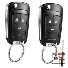 2 Pack 4 Button Flip Key Fob Case for Chevy Cruze Camaro Sonic Impala Malibu