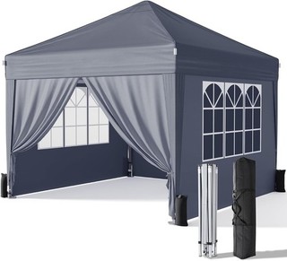 Pop Up Gazebo Dark Grey 3x3M Waterproof Shelter Sidewalls