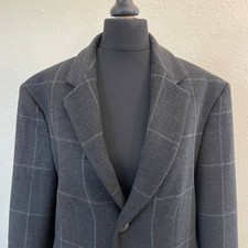 Zara Man Men's Checked Plaid Overcoat Topcoat Black Grey Size M Pre-owned