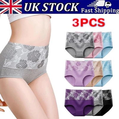 MISETHEATZEL 3pcsCotton Leakproof Underwear for Women Incontinence Leak Proof Protective Pant