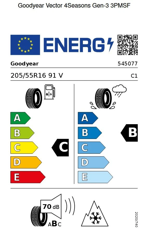 4x Ganzjahresreifen Goodyear Vector 4Seasons Gen3 3PMSF Allwetter 205 55 R16 91V - Bild 2 von 4