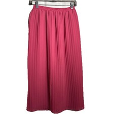 Miss Elliette Hot Pink Accordion Pleated Skirt Size 8 Vintage 80  s Maxi Lined