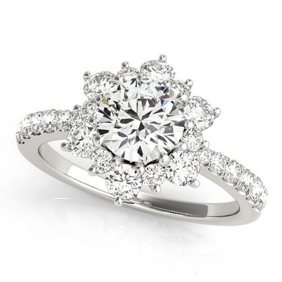 Best Deal! 2 kt DE/VS Lab Grown runder Diamant Halo Verlobungsring 18 K Weißgold