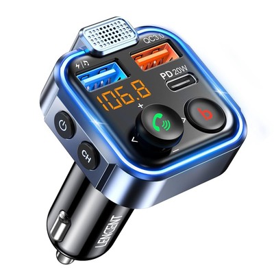 Bluetooth V5 FM Transmitter | Schnelles Aufladen | Deep Bass Sound
