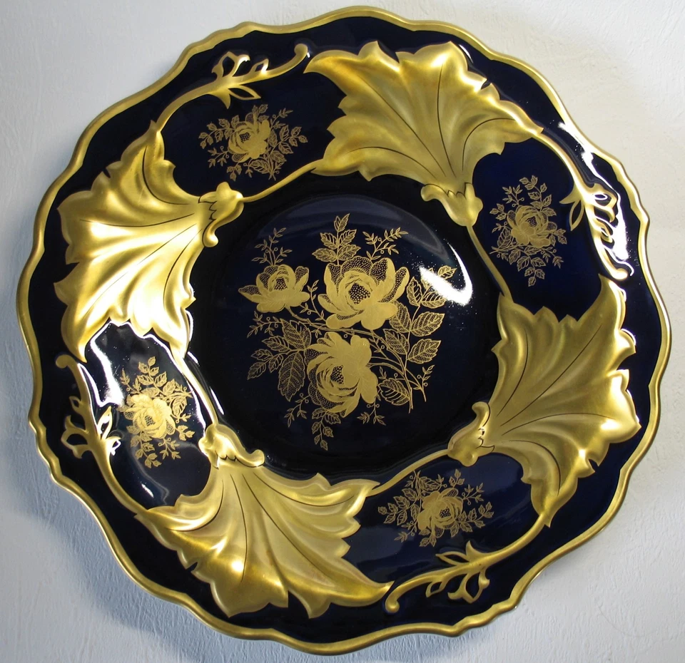 Weimar Prunkschale Kobaltblau/Gold Serie „Jutta 522/42“ Weimar Porzellan – Made - Bild 3 von 4