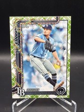 Shane McClanahan Green Plaid 2025 Topps Holiday Baseball Card H28 Tampa Bay Rays